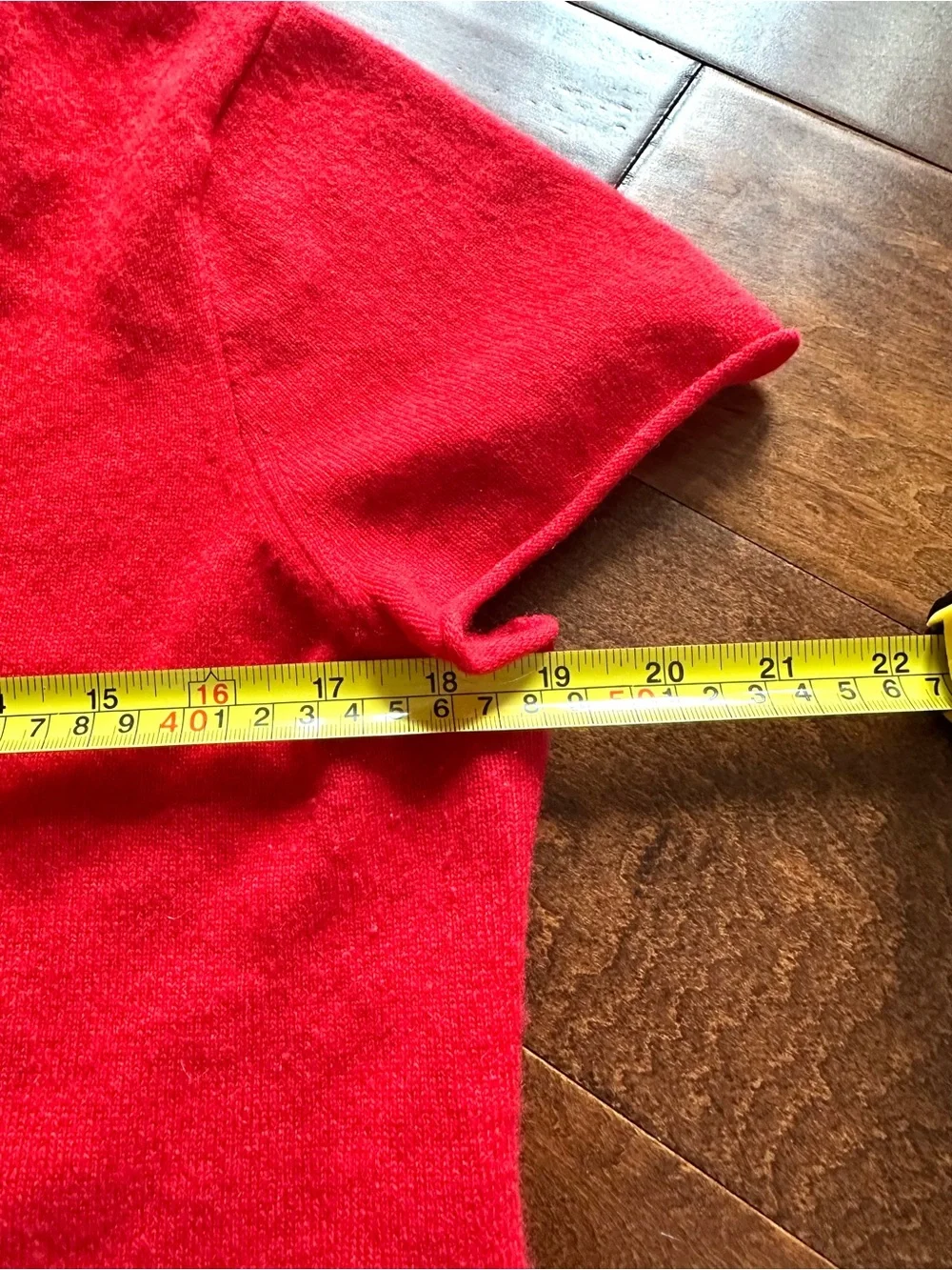J.Crew 100% Cashmere Red Short Sleeve Crewneck Sweater Size L